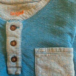 Cat & Jack Blue Textured Henley - Boys Size M (8/10)